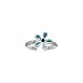 Sterling Silver Epoxy Turquoise Color Flower Toe Ring