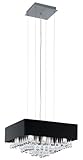 IMAGE OF Eglo  88202A Camini, Black and Chrome/Clear Crystals, 8-Light Pendant Light Fixture