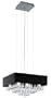 Eglo  88202A Camini, Black and Chrome/Clear Crystals, 8-Light Pendant Light Fixture