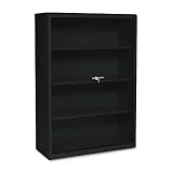 TENNSCO Executive Steel Bookcase w/ Glass Drs, 4 Shelves, 36w x 15d x 52h, Black
