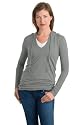 District Threads&reg; - Junior Ladies Slub V-Neck Hoodie.