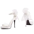 Womens Sexy White Bridal Shoe 4.5 Inch Bride Sandal Veil On Back of Sandal Open Toe Shoe