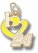 Driver Number "I Heart 24" 1/2" Enamel Enamel Pendant