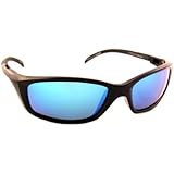 Sea Striker Sea Raven Polarized Sunglasses with Black Frame,Blue Mirror and Grey Polarised Lens (Fits Medium to Large Faces)