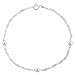 Sterling Silver Twisted D Cut Chain Bead Anklet 9 Made in Italy .925