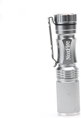NoxFire 3-mode Zoomable MINI Led Flashlight Torch Adjustable Focus Zoom Light Portable Lamp with 14500 Battery and Charger -Silver