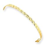 14k 2mm Diamond Cut AdjuStable Baby Bangle