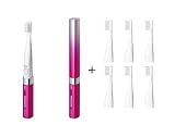 Panasonic Pocket Doltz EW-DS12 Vivid Pink | Power Toothbrush 1.06oz + 6 Replacement brush Set