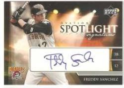 2006 Upper Deck Ovation Spotlight Signatures #FS Freddy Sanchez - Pittsburgh Pirates (Autographed Card) (Baseball Cards)