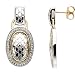 Sterling Silver and 14K Yellow Gold Diamond Earrings