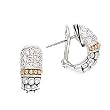 925 Silver & Diamond Earrings with 14k Gold Accents (0.25ctw)