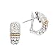 925 Silver & Diamond Earrings with 14k Gold Accents (0.25ctw)