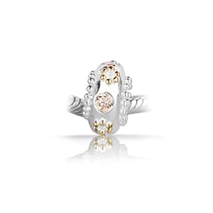 Bling Jewelry Gold 925 Sterling Silver Champagne CZ Bead Pandora Compatible