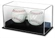 BCW Deluxe Acrylic Double (2) Baseball Holder Display - Sports Memoriablia Display Case - Sportscards Collecting Supplies