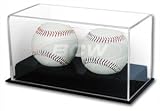 BCW Deluxe Acrylic Double (2) Baseball Holder Display - Sports Memoriablia Display Case - Sportscards Collecting Supplies