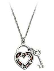 Landstroms Black Hills Silver Key & Heart Pendant with Skeleton Key - PE1152SS
