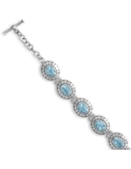 6.5"+1.5" Extension Blue Topaz Bracelet
