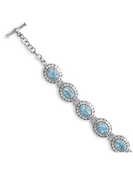 6.5"+1.5" Extension Blue Topaz Bracelet