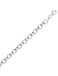 Sterling Silver Rhodium Plated Fancy Charm Bracelet