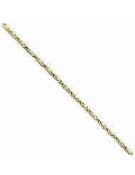 Genuine 14K Yellow Gold Two-Tone 4.1Mm Polished Fancy Link Bracelet 8 Inches 100% Satisfaction Guaranteed.