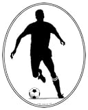 SOCCER Decal -Soccer-Player-Kicking-Soccer-Ball-Bumper-Sticker-Oval-Decal. Can be used for Cars, Trucks, Notebooks etc.