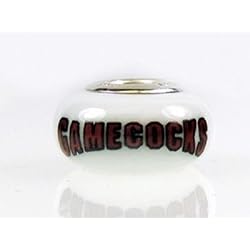 South Carolina Gamecocks Fenton Glass Bead Fits Most Pandora Style Charm Bracelets