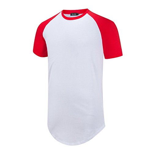 OLRIK Men's Hipster Hip Hop Raglan Baseball T Shirt