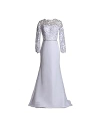 Scoop Neck Satin Empire   Waistline Long Sleeves Lace Applique Backless  Dress with a Brush/Sweep Train 