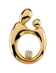 Genuine IceCarats Designer Jewelry Gift 14K White Gold Mother & Child Lg. Dia Pendant. Mother Child Lg Diamond Pendant Mother & Child Lg. Dia Pendant In 14K White Gold