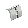 Men s STEL Stainless Steel Tie Tac with Black Enamel and Genuine Diamond Accent- 80771