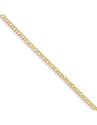 14k 3mm Solid Double Link Charm Bracelet, Best Quality Free Gift Box Satisfaction Guaranteed