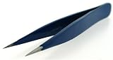 TWEEZERS-FINE POINT Solid/Classic design EYEBROW + SPLINTER - Color BLUE