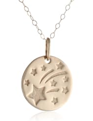 Duragold 14K Yellow Gold Organic Shooting Star Pendant Necklace, 18"