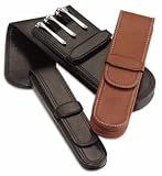 AMI Leather 1 Pen Case With Flap (Black)