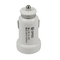 OPSO 15W 3A Car Charger Dual USB Ports Heavy-Duty High-Output for iPhone 5 / 4 / 4S / 3G / 3GS, iPad, iPad 2, the New iPad, iPad Mini, iPod, OPSO Android Smart Phones, GPS, Tablets and Many Other Devices - White