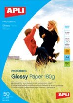 Apli 04135 papier photobasic brillant 180 g/m² A4 - Boite de 50 f. + 10 offertes