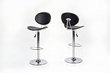 Mathilde Black Leather Swivel Bar Stool