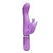 Tirain Female Vibrator Masturbation Massager 30-Frequency Butterfly G-Spot Dual Vibrating Wand Stick (Purple)
