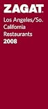 Zagat 2008 Los Angeles Restaurants
