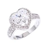 35ct Engagement Heart Cz Diamond Silver Ring