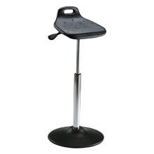 Milagon Tasq WS4011TPU Polyurethane Workseat on Enamel Disc Base Standing Support with Edging, 26"-34" Adjustment Height, 14" Width x 12" Depth Seat Dimension