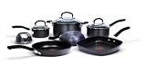 T-fal by Jamie Oliver C942SA64 SD Nonstick Hard Anodized Thermo-Spot Heat Indicator 10-Piece Cookware Set, Black