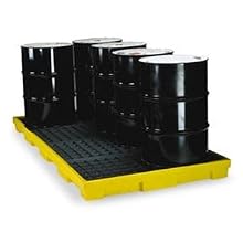 Eagle 1688 Polyethylene Low Profile Spill Containment Platform, 8 Drum, 102" Length x 51-1/2" Width x 6-1/2" Height, 90 Gallon Capacity