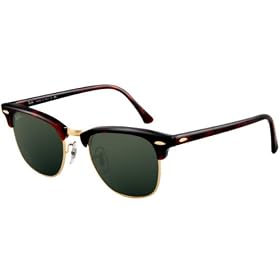 Ray-Ban Sunglasses AUTHENTIC Unisex Clubmaster W0366 Mock Tortoise-Arista G-15XLT RB3016