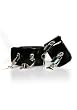Black Patent Ankle Cuff With Lock And Key Charms (Black-1)