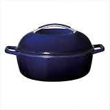 KitchenAid 12-Inch Cast-Iron Chicken Fryer, Blue