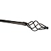 BCL Drapery Hardware 58TW48 48-Inch to 86-Inch Wire Twist Curtain Rod, Black
