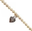 Childrens Sterling Silver Dangle Heart Pearl Bracelet