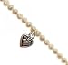 Childrens Sterling Silver Dangle Heart Pearl Bracelet