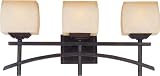 Maxim Lighting 10993WSRC Asiana 3-Light Bath Vanity, Roasted Chestnut with Wilshire Glass